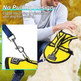 Bolux No Pull Dog Harness, Handmade Adjustable Pet Reflective Oxford Soft Vest Harness with Leash Clips for Small Medium Large Dogs, Pet No-Choke Harness with Nylon Handle
