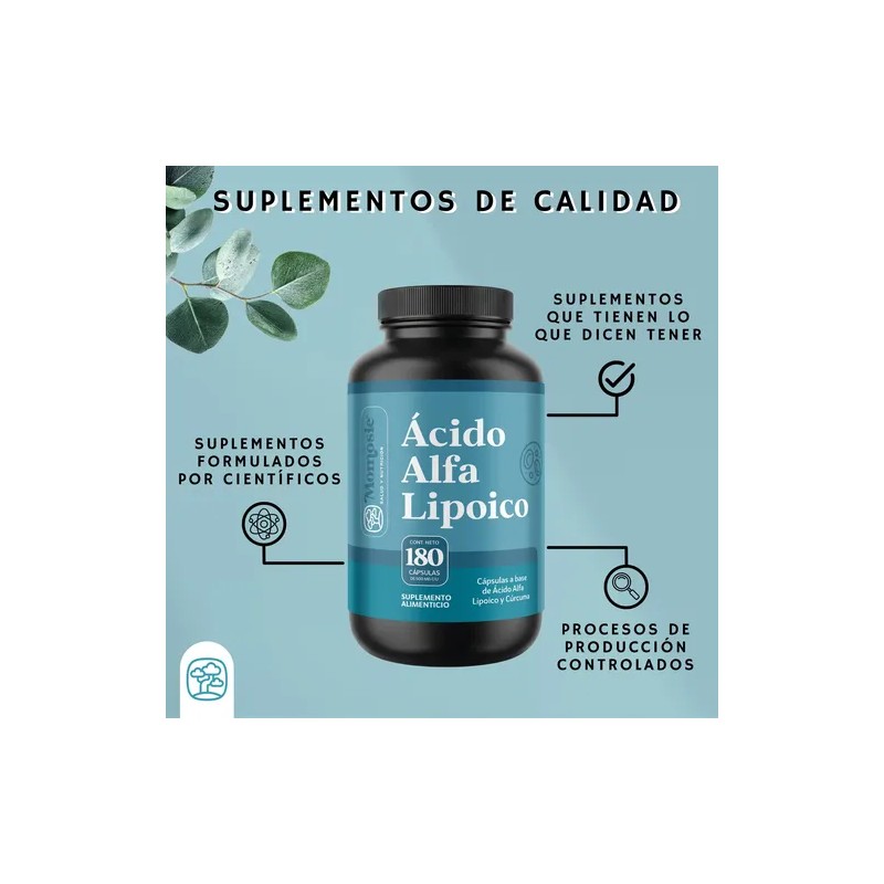 Ácido Alfa Lipóico (ala) 600mg Con Curcuma 180 Cáps Momosie