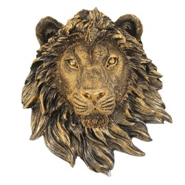 TOPPERFUN Life-Size Lion Head Wall Decoration Made of High-Quality Resin Realistic Animal Head Sculpture for Living Room Bedroom and Wall Art for Creative Room Design