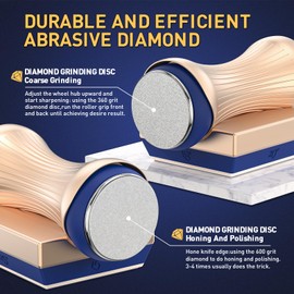 Homly Rolling Knife Sharpener, Knife Sharpening with Industry Diamonds for Steel of any hardness, Made Easy Knife Sharpener Kit for Kitchen Knives, Offers 15 & 18 & 20 & 25 Degree Sharpening