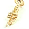 Sunrise Sound House Miniature Musical Instrument Trumpet 1/12 Gold