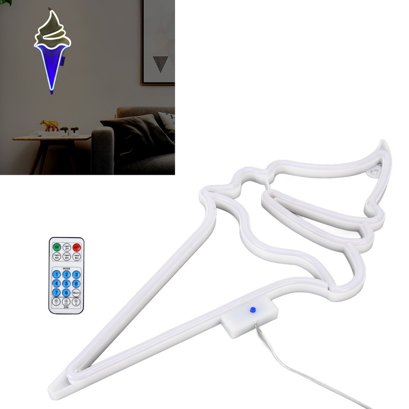 LED Neon Light Ice Cream Waterproof Battery USB Powered Hangable