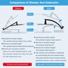 Hibbent All Metal 10'' Shower Head Extension Arm, Brass Flexible