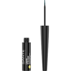 SANTE Naturkosmetik Liquid Eyeliner 03 Marine with Valuable Organic Castor Oil, Vegan Kajal with Precise Tip, Long-Lasting Formula for an Expressive Look, Dark Blue, 3.5 ml