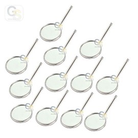 G.S Professional Dental Mouth Mirror Magnified Tooth Mirror Tops with Attached Handle Pack of 12 Pcs # 4 Upgrade Made in High Stainless Steel Surgical Instruments Guaranteed Satisfaction