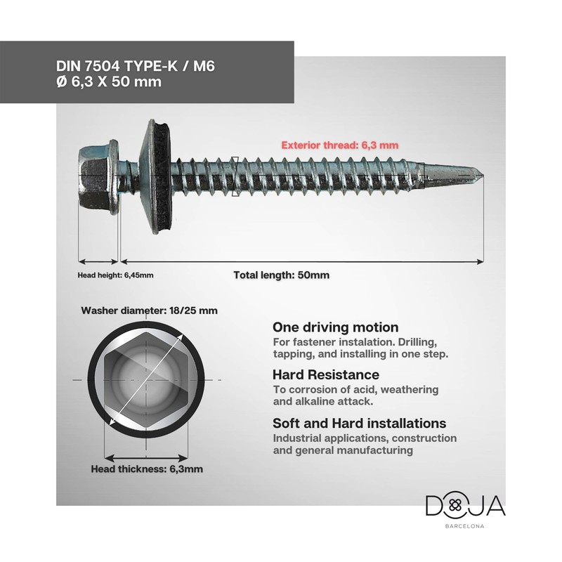 Doja Industrial Self-Tapping Steel Screws