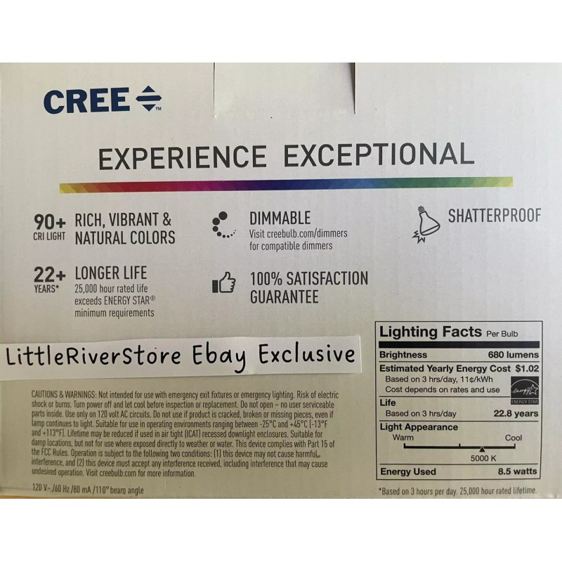 Cree 4 BULBS CREE 65W /8.5W LED FLOOD Daylight 5000K