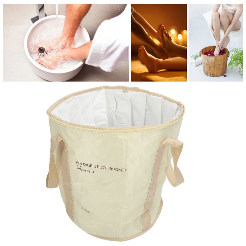 Foldable Foot Soaking Bag 5 Layer Insulation Portable Handle Collapsible
