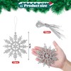 SULOLI Glitter Snowflake Hanging Decorations(Silver)