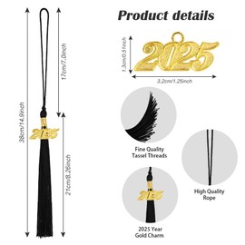 2025 Tassels Graduation Cap Tassel 2025 Tassel Black Tassel Graduation Tassels 2025 Graduation Cap Headband 2025 Graduation Tassel Charm Tassel Trim Graduation Tassel 2025 Tassels for Crafts