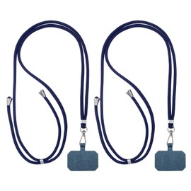 PATIKIL Smart Phone Lanyards, 2 Pack Universal Cell Phone Lanyards Adjustable Phone Strap Crossbody Lanyard Patch with Neck Strap Fits Most Smartphones, Dark Blue