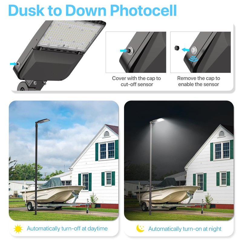 HYPERLITE LED Parking Lot Lights 200W with Dusk to Dawn