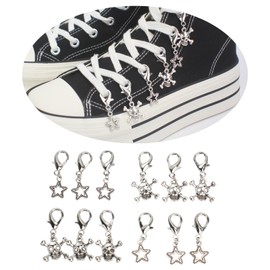 YWCHARM Y2K Star and Skull Shoe Lace Charms Set,DIY Shoe Decoration Charms for Sneakers,Canvas Shoes Boots