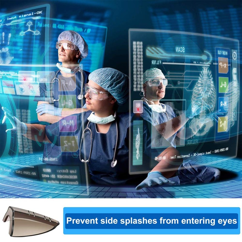 2 Pairs Safety Glasses Side Shields, Flexible Anti-Slip On Side