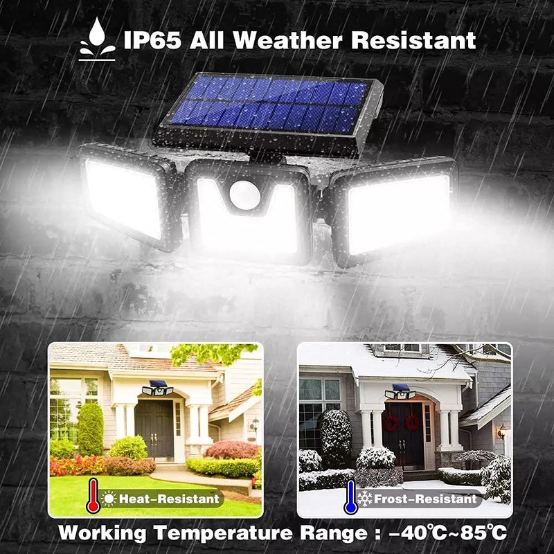 HOORAY Solar Motion Sensor Light - 800Lumens 74 LED Wireless