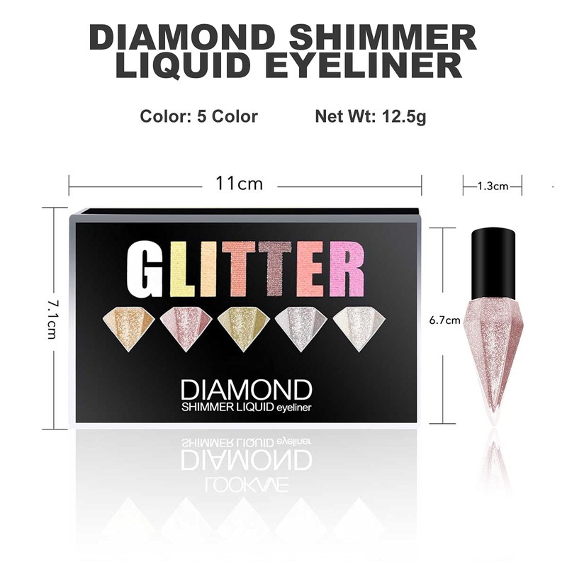 Erinde Glitter Liquid Eyeliner & Diamond Eyeshadow, Liquid Eye Shadow