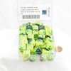 Green and Yellow Gemini Dice with Silver Pips D6 16mm