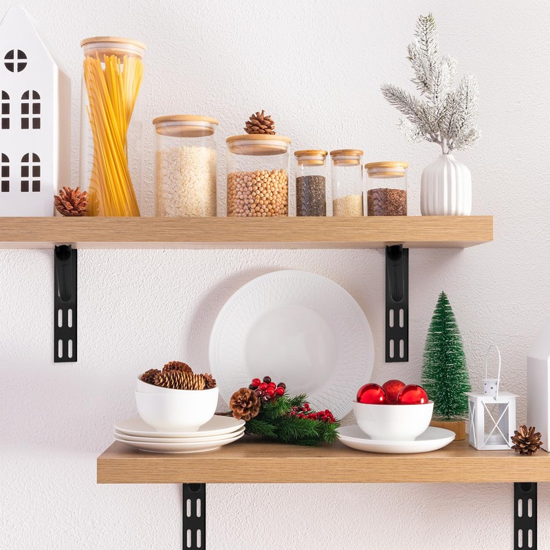 Yalikop 10 Pack Adjustable Shelf Brackets for Double Track System