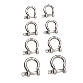 ABOOFAN 8pcs Stainless Steel D Shaped Lifting Shackles Metal Bow Shackles for Towing Vehicle Boat Mooring Practical Design
