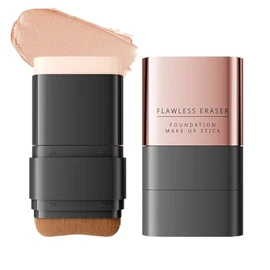 SKYVII Korean Cosmetics Foundation Stick with Brush, Women and Men Foundation Stick with Brush, M-Shaped Brush Head Double Head Design, Multiple Uses in One Point, High Fit, Waterproof and Sweatproof,