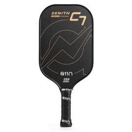 A11N Zenith C7 Pickleball Paddle 16mm | T700 Carbon Fiber with Foam Injected Walls | Enlarged Sweet Spot | Elongated Shape | Gold