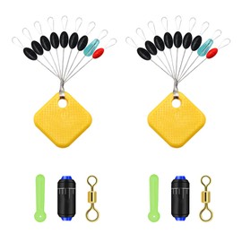 FENGJINGJIACHENG 2 Set Rubbers Fishing Bobber Stopper 7 in 2 Fishing Floats Stops Small Black Oval Float Stops for Coarse Fishing Size M Fishing Beads 1.5 to 3 mm Line Stops Fishiing and Sinker (M)