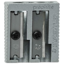 Staedtler Sacapuntas de metal, doble agujero para lápices y lápices de colores, 1 cada uno (510 20BK)