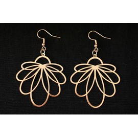 Miniblings Ornament Leaf Earrings Miniblings Floral Filigree Flower Palm Palm Leaf Palm Leaf Rose Gold Rose Gold Handmade Fashion Jewellery I Earrings Earrings, Metal
