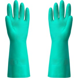 Chemical Resistant Nitrile Gloves, Resist Household Acid, Alkali, Solvent and Oil, Latex Rubber Free, 1 Pair Medium - Size: Large (Pack of 1)