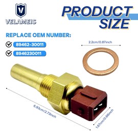 V Velameis 8946230011 Cold Start Fuel Injector Time Temperature Switch Start Fuel Injector Switch Suitable for Toyota Camry Corolla 4runner Corolla Pickup 1992-1998 Parts Replacement OEM 89462-30011