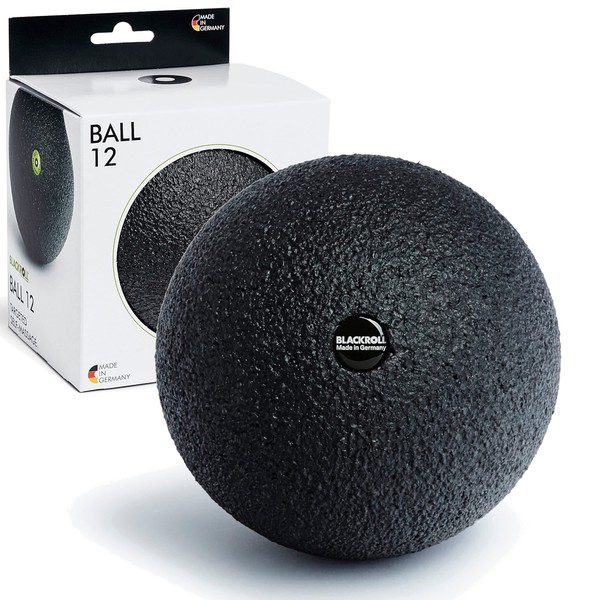 BLACKROLL® Ball 12 Faszienball (12 cm), kleine Faszienkugel für die punktuelle Selbstmassage, Massageball zur Behandlung von Muskelverspannungen, mittlere Härte, Made in Germany, Schwarz