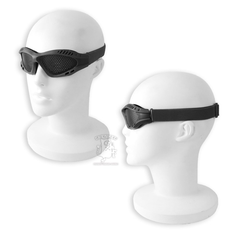 Alpha Label BK glass-006bk Tactical Mesh Goggles, Eye Protector, Compact,