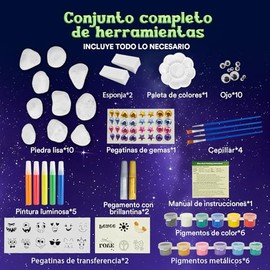 Kit Pintura Rocas Que Brillan Oscuridad Materiales Arte