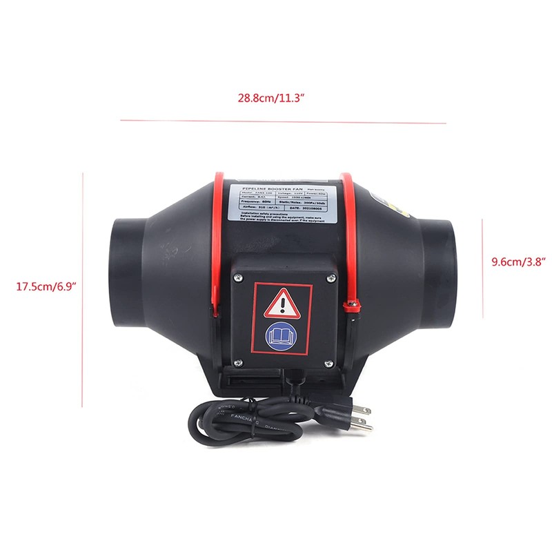 DOONARCES 4 inch 182 CFM Inline Duct Ventilation Fan Silent