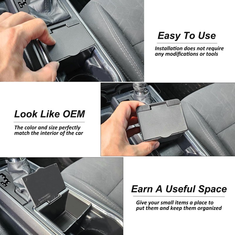 JKCOVER Center Console Coin Box Organizer Compatible with 2016-2020 2021