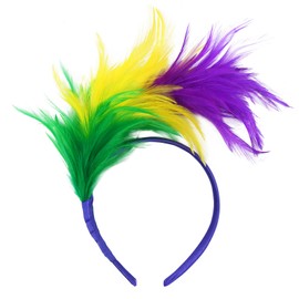Mardi Gras Women's Headpiece Headbands - 20s 50s Feather Hat Tea Party Cocktail Head Wear Hair Accessories for Women Girls