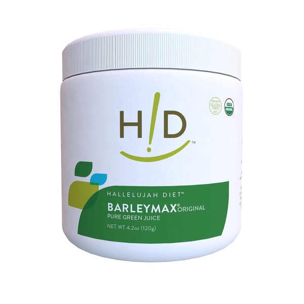 Hallelujah Diet Organic BarleyMax - Barley and Alfalfa Grass Juice Powder, Original, 4.2oz (30 Day Supply)