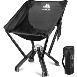MTRVR Camping Chair, 600 lb. Load Capacity, Portable Folding Chair, Widely Used for Patio Recreation, Parks, Car Camping and Other Outdoor Activities (Pure Black)