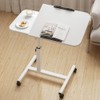 dainslef Overbed Table with Wheels, 23.6-37.4in Height Adjustable Over Bed