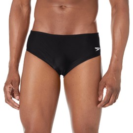 Speedo mens Swimsuit Powerflex Eco Solid Adult athletic swim briefs, New Black, 36 US
