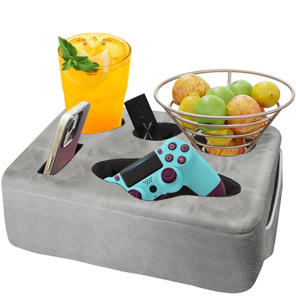Couch Bed Cup Holder Pillow, Nisdoing 5 Hole Couch Drink