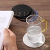 uxcell Round Drink Coasters Set of 4 White Stitched Dual