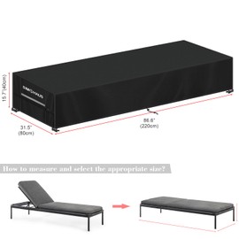 SIMPHAUS Garden Sunbed Covers Waterproof Outdoor Patio Sun Lounger Covers for Outside Lounger Chair Cover Anti UV 420D Oxford Fabric Windproof Garden Reclining Chair Covers 220x80x40cm