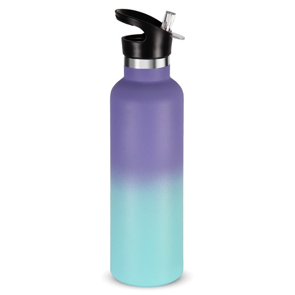 Volhoply Gradient Color Stainless Steel Water Bottles,24 Ounce Vacuum Insulated