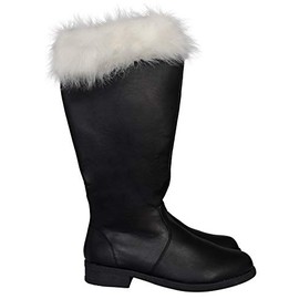 Costume Agent Santa Claus Costume Boots - Classic Style Christmas Boots for Men & Women - Holiday Events & Festive Cosplay Events - Santa Claus Cosplay Boots Men Black - Large