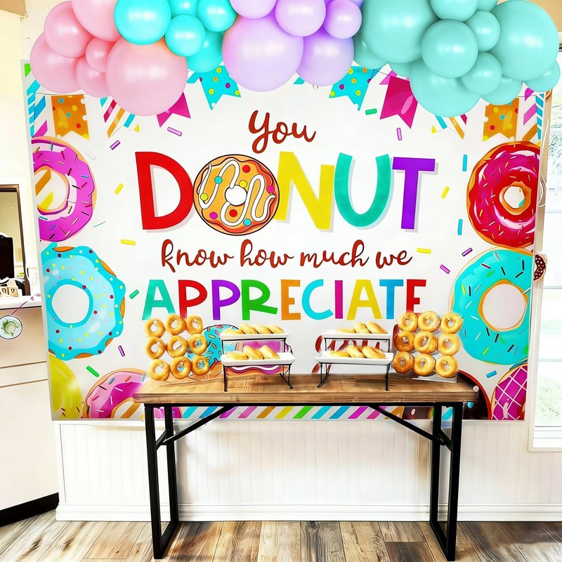 Donut Forget Us Backdrop for Going Away Farewell Retirement Party