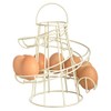 Helter Skelter Metal Egg Rack Stand Holder Cream
