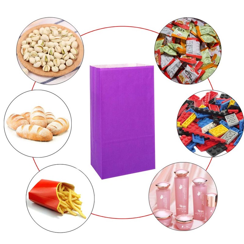 KEYYOOMY Small Paper Bags Purple Party Goody Bags for Party
