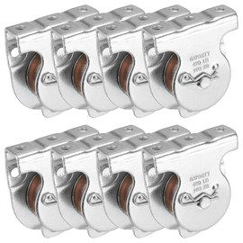 HOIGON 8 Pack 1-1/2 Inch Ceiling Mount Single Pulley, Zinc Plated Wall Mounted Pulleys for 3/8 Inch Wire Rope, Silver