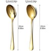 Parthan 8 Pcs Golden Serving Spoons Set, Including 4 Solid